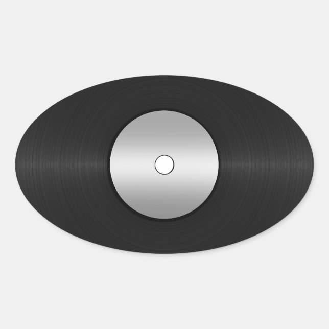 Adesivo Oval Registro LP Vinil-Look (Frente)