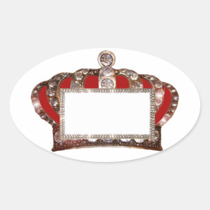 Adesivo Oval Rei Coroa Rotulagem a personalizar