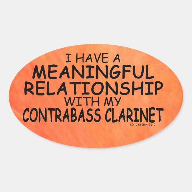 Adesivo Oval Relação Significativa Contrabass Clarinet Oval S (Frente)