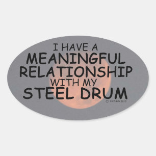 Adesivo Oval Relação Significativa Vinheta Oval do Tambor de Aç