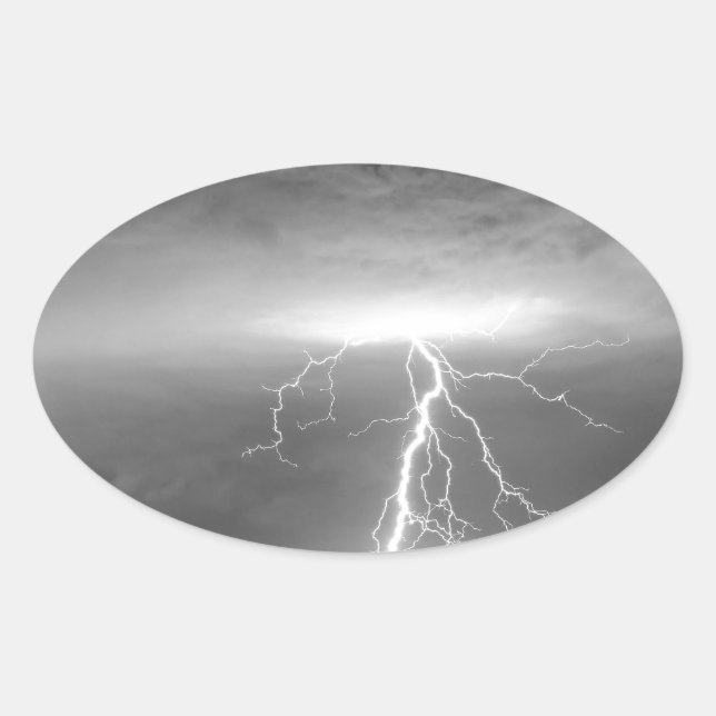 Adesivo Oval Relâmpagos após a chuva BWSC (Frente)