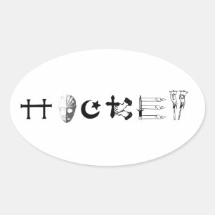 Adesivo Oval Religião do hóquei