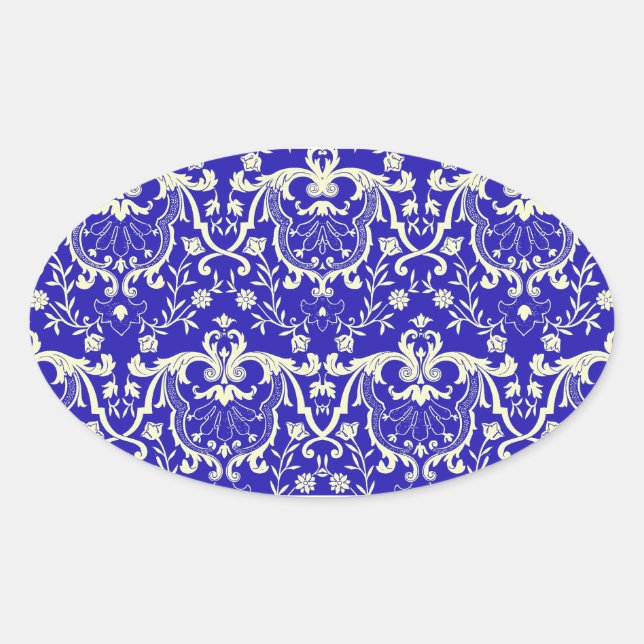 Adesivo Oval Renascimento Damask #1 @ Sonolotre (Frente)
