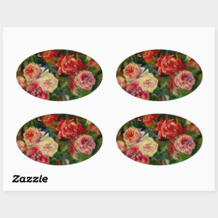 Adesivo Oval Renoir - Rosas