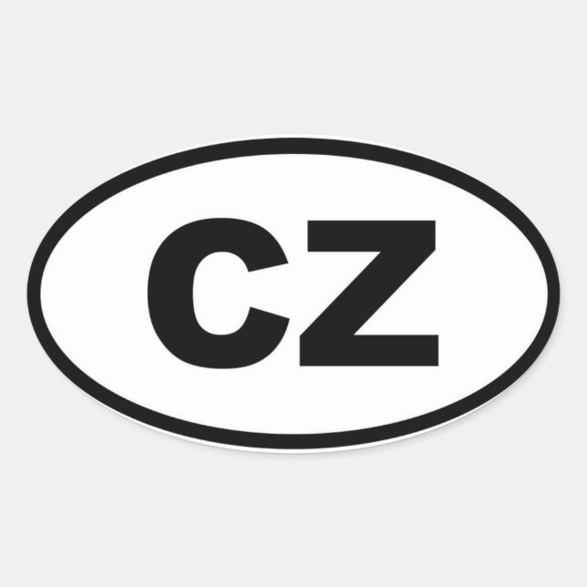 Adesivo Oval República Checa - CZ - Europeu (Frente)