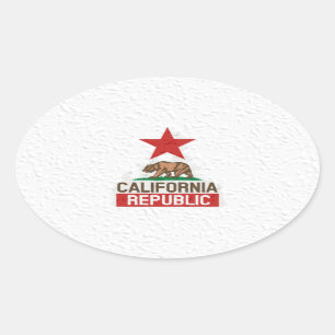 Adesivo Oval República da Califórnia molhada