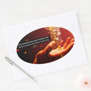 Adesivo Oval "Retire o fôlego" Citação Inspiracional