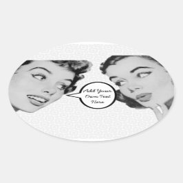 Adesivo Oval Retro Do Tell