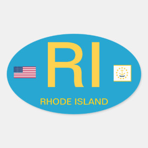 Adesivo Oval Rhode Island* Estilo euro, Bumper Oval, Sticker