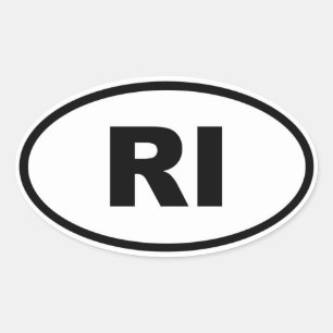 Adesivo Oval RI Rhode - ilha