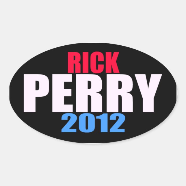 Adesivo Oval Rick Perry 2012 (Frente)