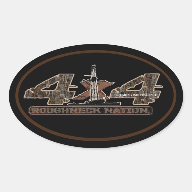 Adesivo Oval RIG UP CAMO Oilfield (Frente)