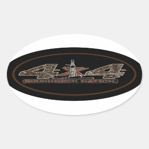 Adesivo Oval RIG UP CAMO Oilfield