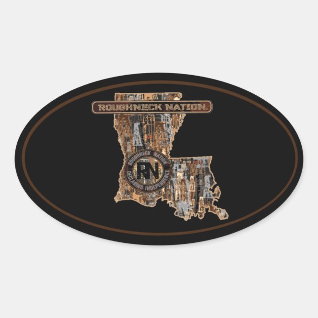 Adesivo Oval RIG UP CAMO Oilfield (Frente)