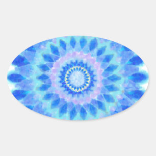Adesivo Oval Roda de água azul