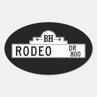 Adesivo Oval Rodeo Drive, Los Angeles, CA Street Sign