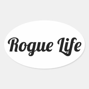 Adesivo Oval Rogue Life White