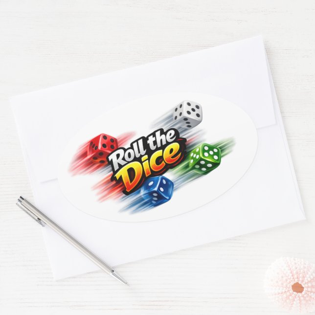Adesivo Oval Roll the Dice Motion Sticker (Envelope)