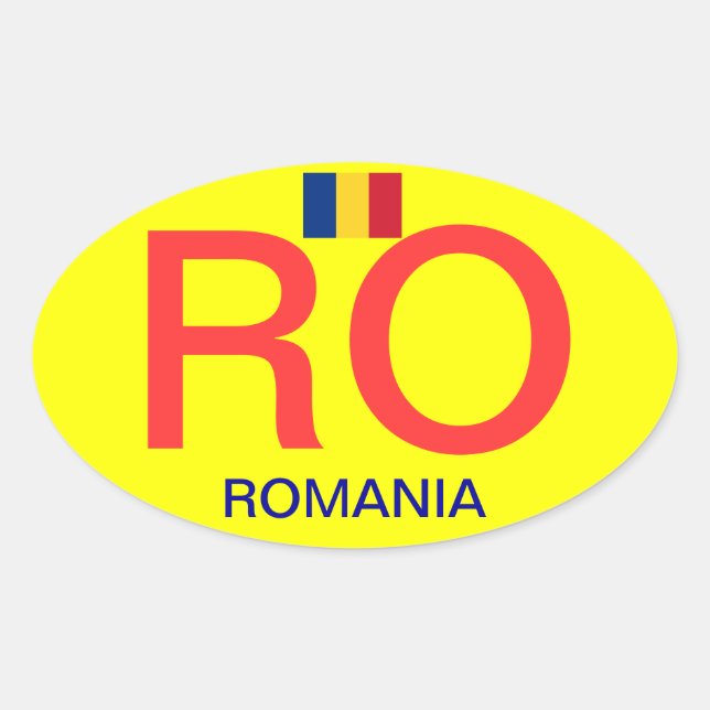 Adesivo Oval Romênia* Autocolante Oval (Frente)