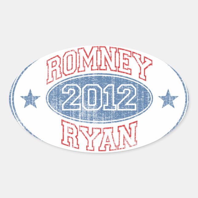 Adesivo Oval Romney Ryan 2012 (Frente)