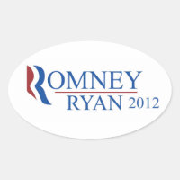Romney Ryan 2012 Oval Sticker