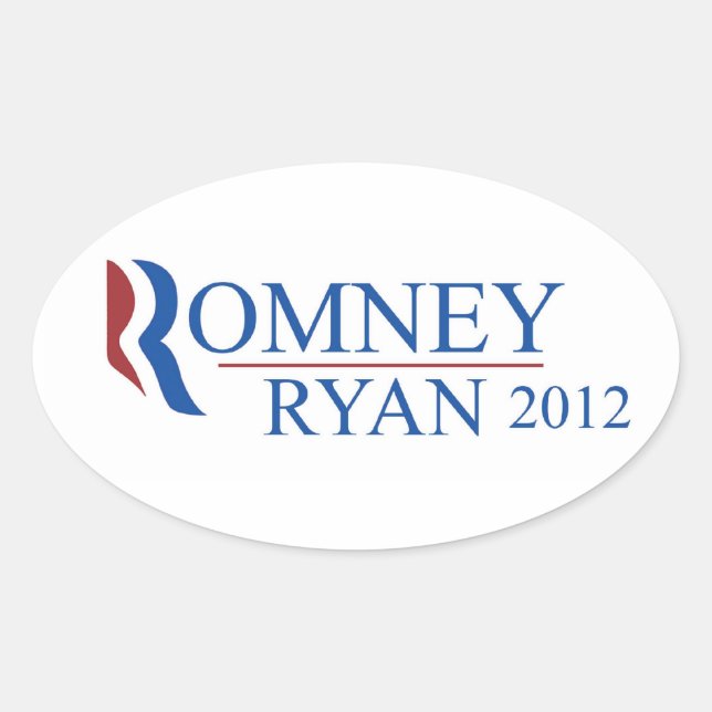 Adesivo Oval Romney Ryan 2012 Oval Sticker (Frente)