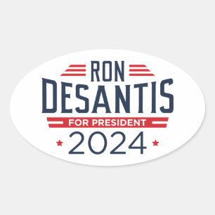 Adesivo Oval Ron DeSantis Para O Presidente 2024