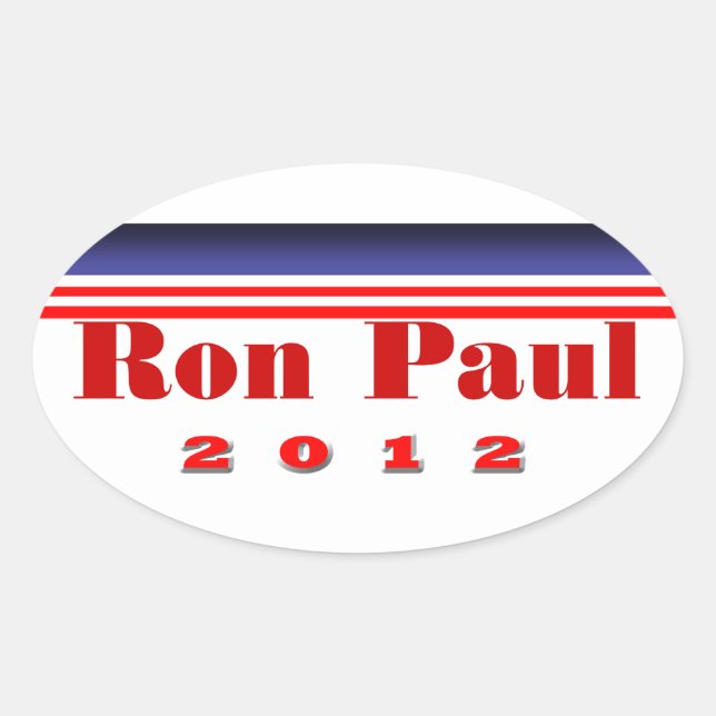 Adesivo Oval Ron Paul (Frente)