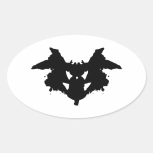 Adesivo Oval Rorschach Inkblot
