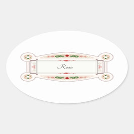 Adesivo Oval Rosa de Étiquette de Estação Autocolante avec