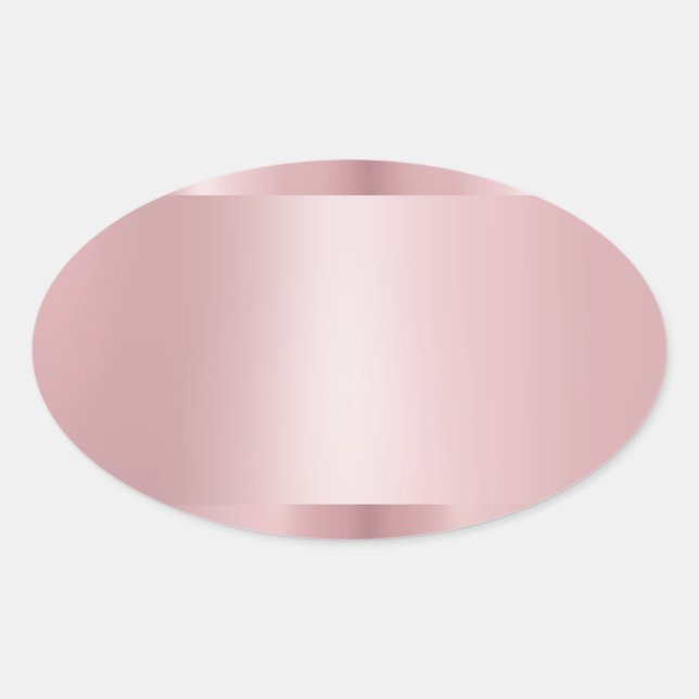 Adesivo Oval Rosa Dourado Moderno Modelo em Branco Elegante Ten (Frente)