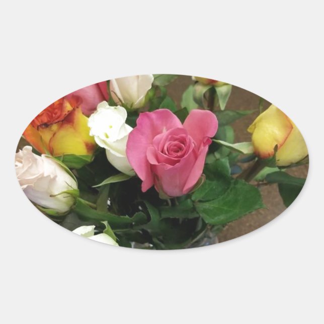 Adesivo Oval Rosas (Frente)