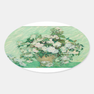 Adesivo Oval Rosas - Buquê das flores