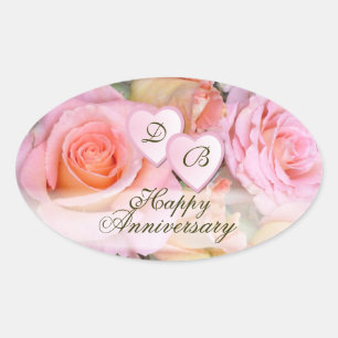 Adesivo Oval Rosas para o meu "Love ~ Oval Stickers