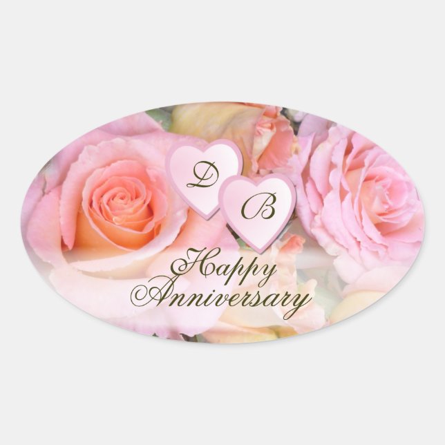 Adesivo Oval Rosas para o meu "Love ~ Oval Stickers (Frente)