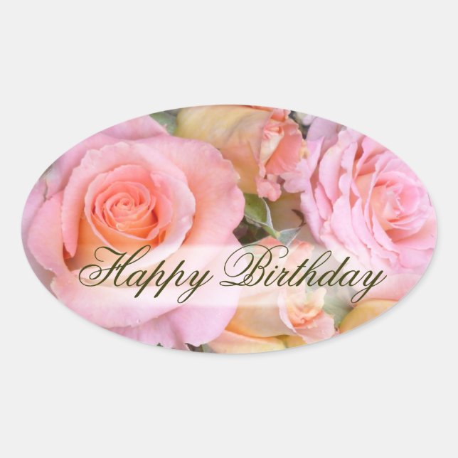 Adesivo Oval Rosas para o meu "Love ~ Oval Stickers (Frente)