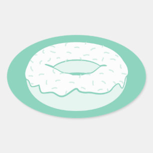 Adesivo Oval rosquinhas