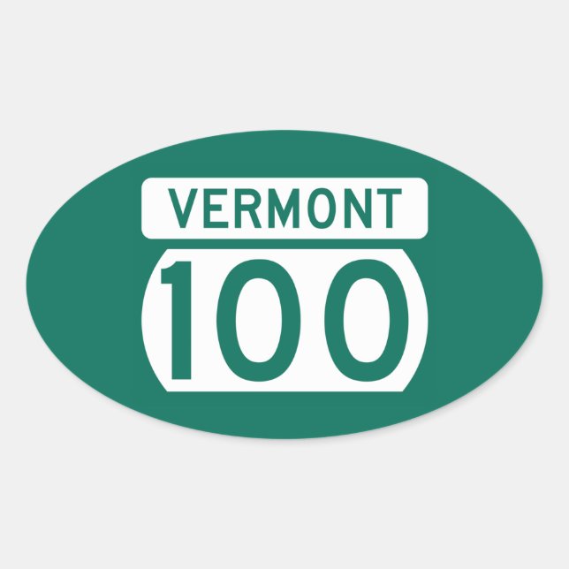 Adesivo Oval Rota 100, Vermont, EUA (Frente)