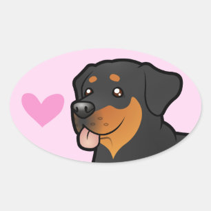 Adesivo Oval Rottweiler Love