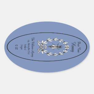 Adesivo Oval Rótulo Apiário de Mel de Abelhas  Mel em bruto p