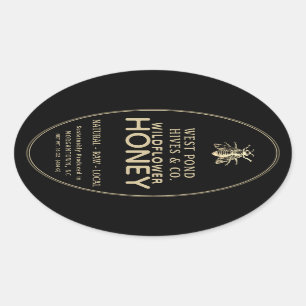 Adesivo Oval Rótulo de Mel do Queenline Jar de Fila de 16 e 32