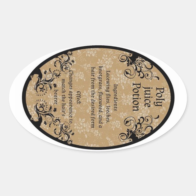 Adesivo Oval Rótulo de poção de sumo (Frente)