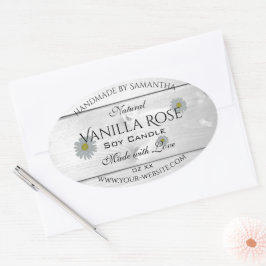 Adesivo Oval Rótulo de Produto Cinzento Branco Moderno Folha de