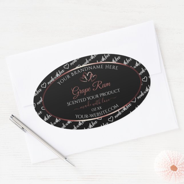 Adesivo Oval Rótulo de Produto Cloud de Palavra Branca Preta -  (Envelope)