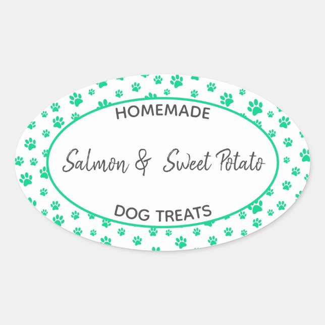 Adesivo Oval Rótulo de Tratamento de Cães Homemade (Frente)