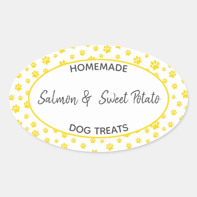 Adesivo Oval Rótulo de Tratamento de Cães Homemade (Frente)