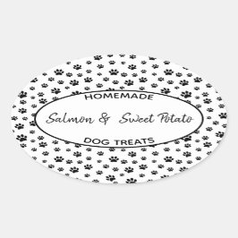 Adesivo Oval Rótulo de Tratamento de Cães Homemade