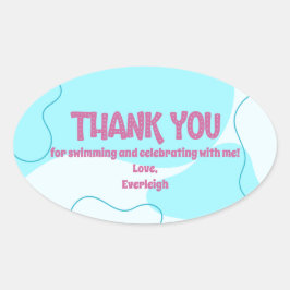 Adesivo Oval Rótulo do Favor do Partido Nadador