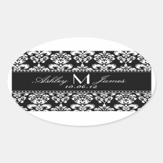 Adesivo Oval Rótulo do Vinho Branco Negro