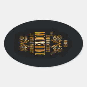 Adesivo Oval Rótulo Moonshine